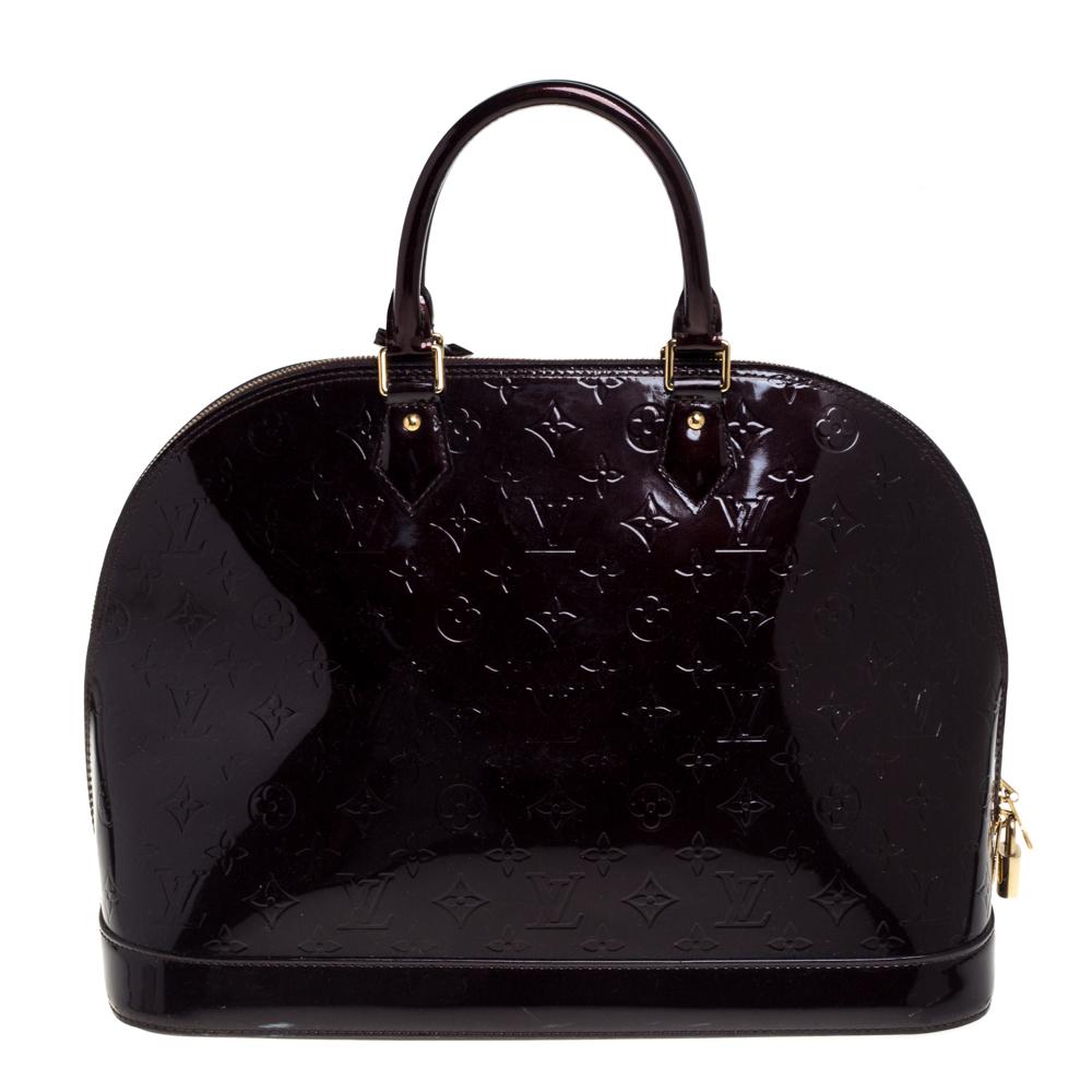 Black Louis Vuitton Amarante Monogram Vernis Alma GM Bag