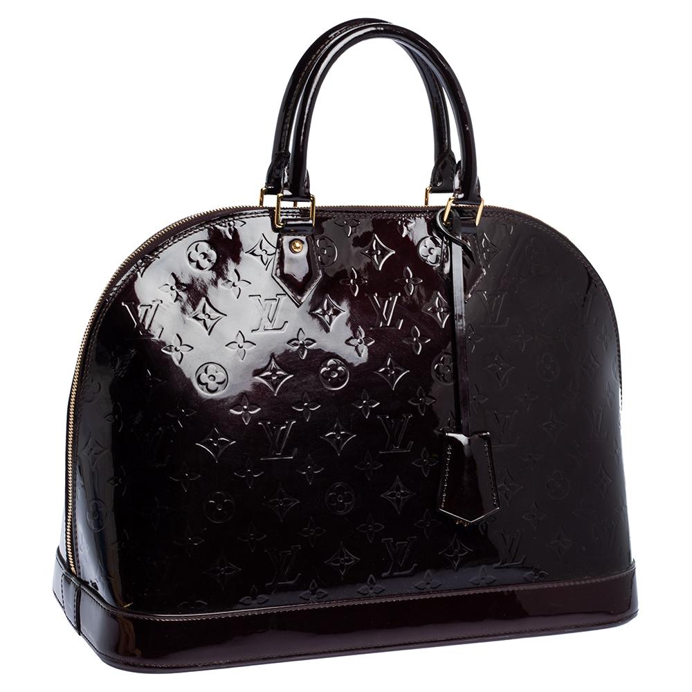 Louis Vuitton Amarante Monogram Vernis Alma GM Bag In Good Condition In Dubai, Al Qouz 2