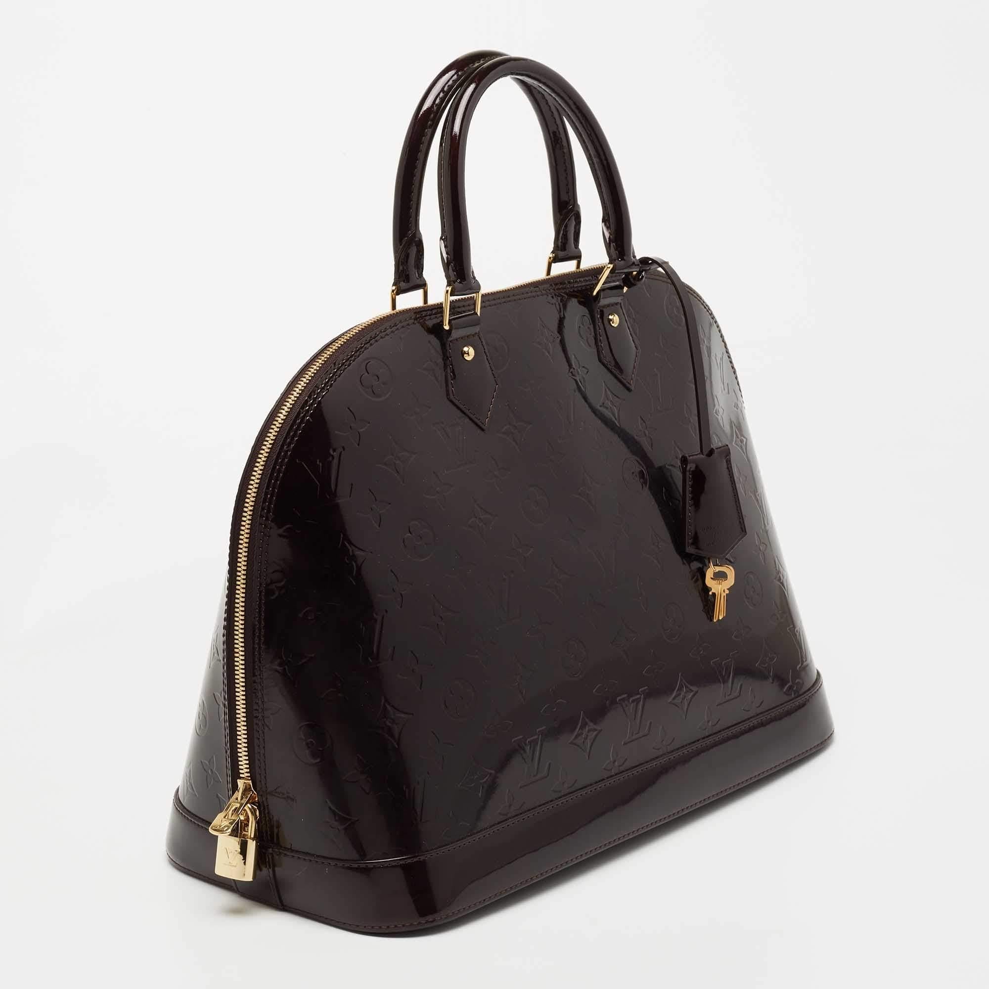 Louis Vuitton Amarante Monogram Vernis Alma GM Bag 1