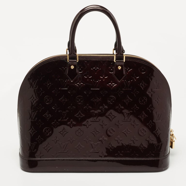 Louis Vuitton Amarante Monogram Vernis Alma GM Bag For Sale 3