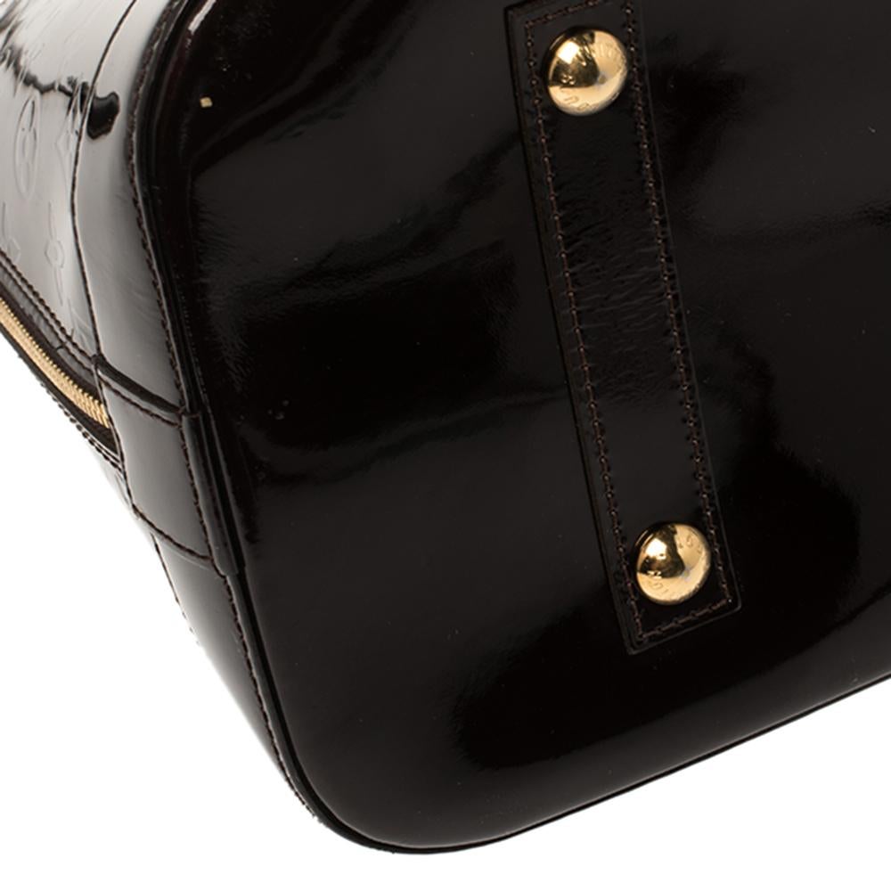 Louis Vuitton Amarante Monogram Vernis Alma GM Bag with Charm 5