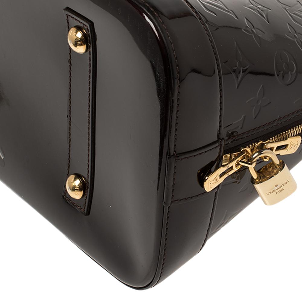 Louis Vuitton Amarante Monogram Vernis Alma GM Bag with Charm 6