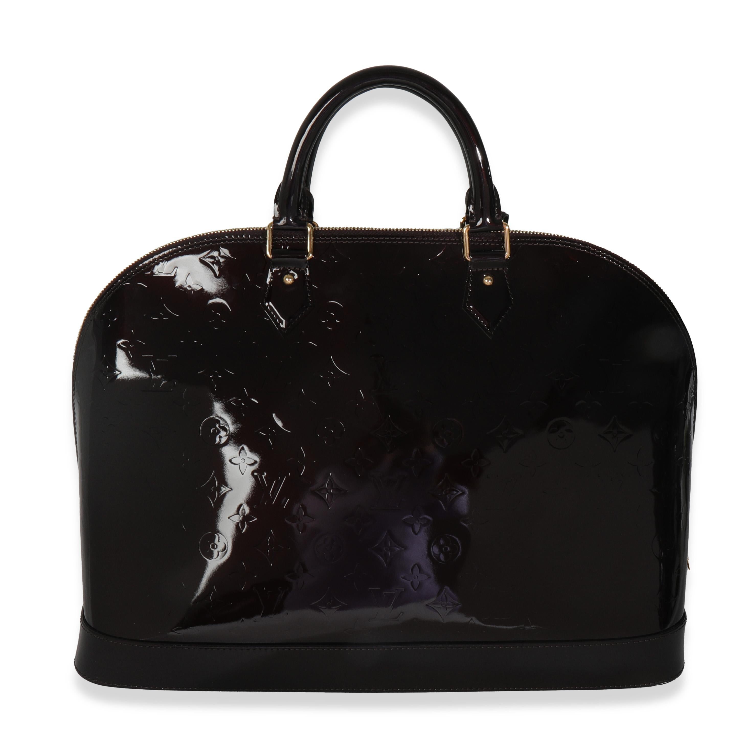 Black Louis Vuitton Amarante Monogram Vernis Alma GM XL For Sale