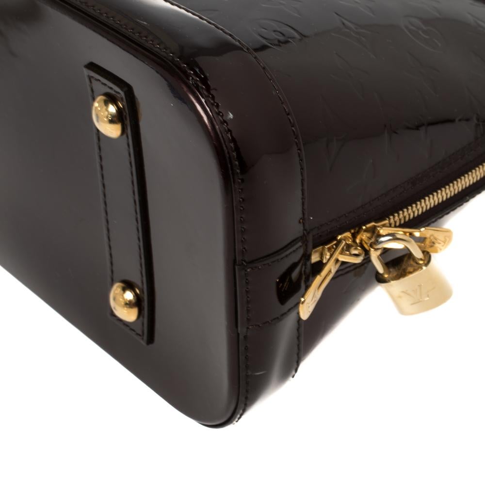 Louis Vuitton Amarante Monogram Vernis Alma PM Bag 5
