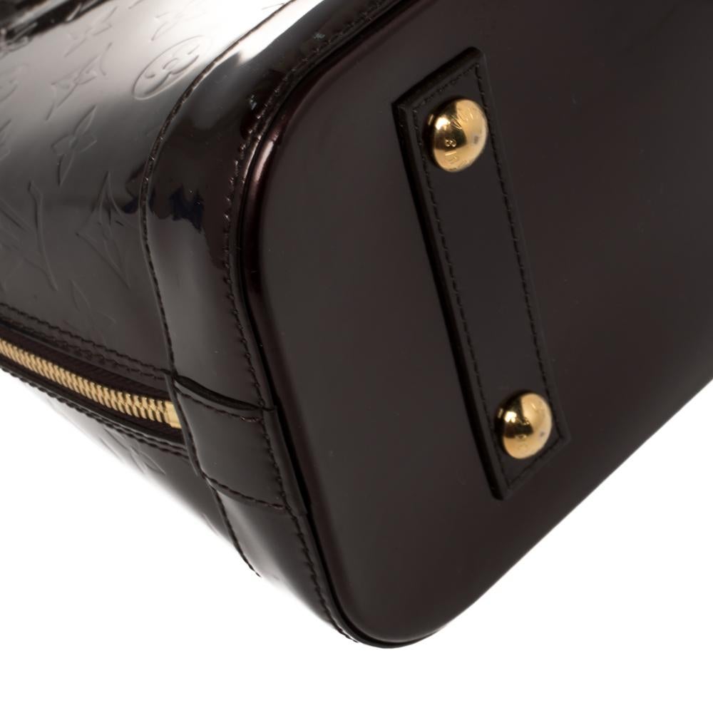 Louis Vuitton Amarante Monogram Vernis Alma PM Bag 6