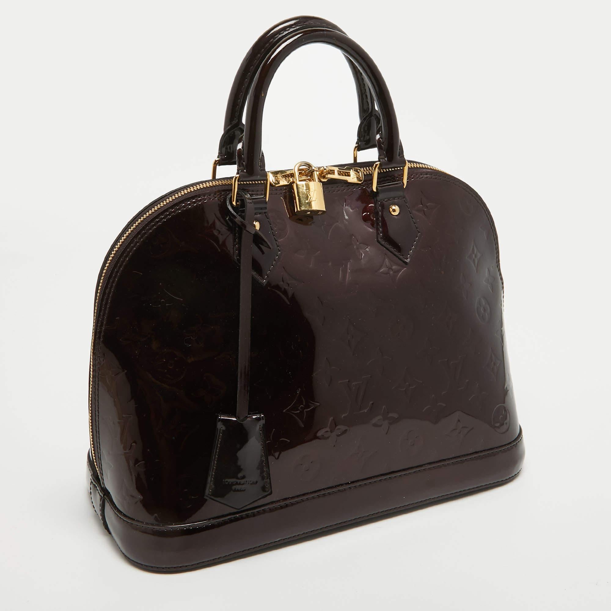 Louis Vuitton Amarante Monogram Vernis Alma PM Bag 7