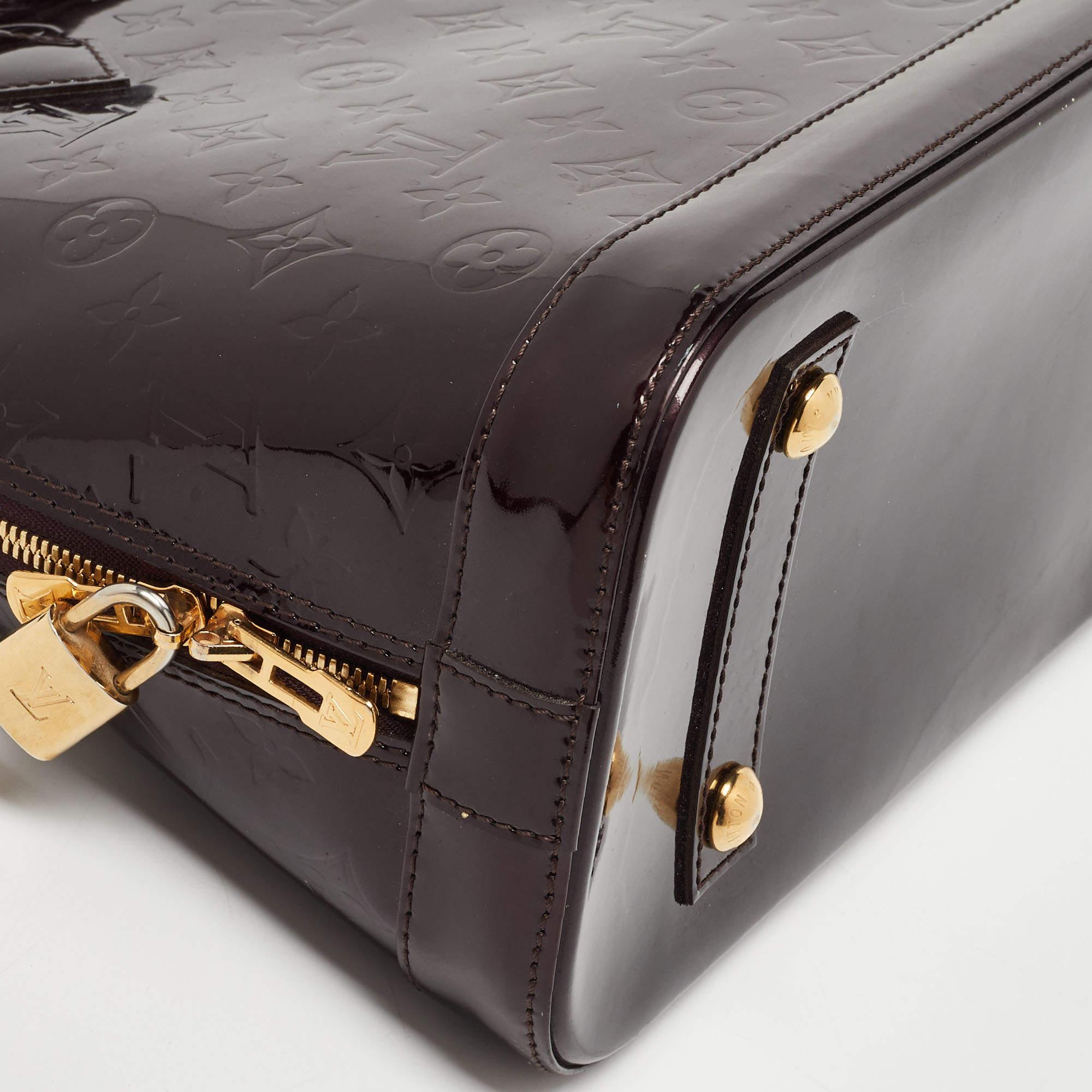 Louis Vuitton Amarante Monogram Vernis Alma PM Bag 7