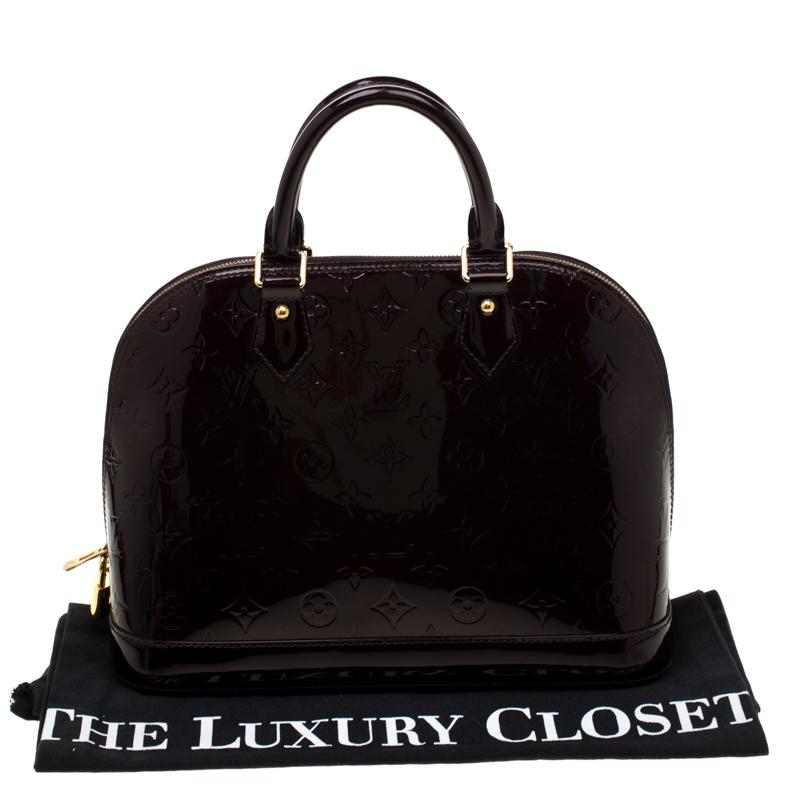 Louis Vuitton Amarante Monogram Vernis Alma PM Bag 8