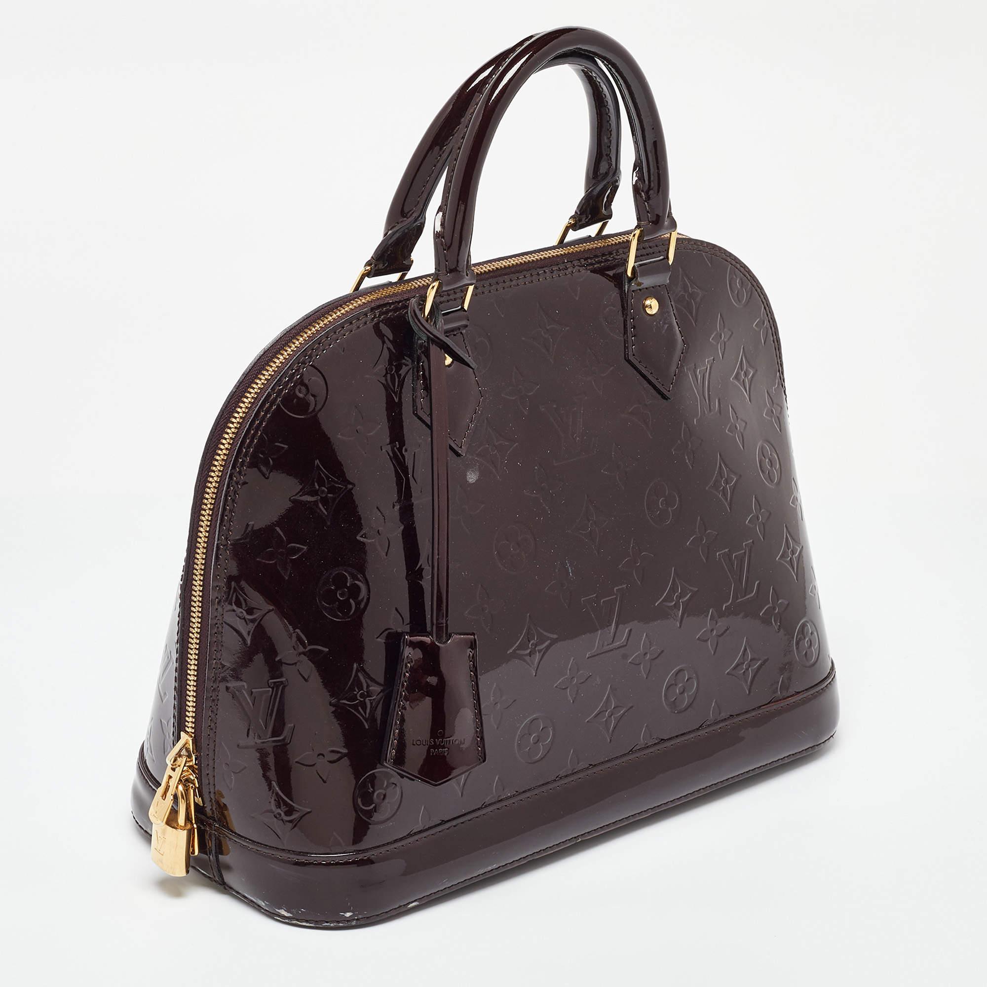 Black Louis Vuitton Amarante Monogram Vernis Alma PM Bag