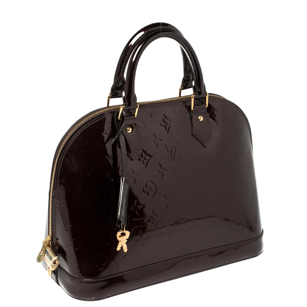 Black Louis Vuitton Amarante Monogram Vernis Alma PM Bag