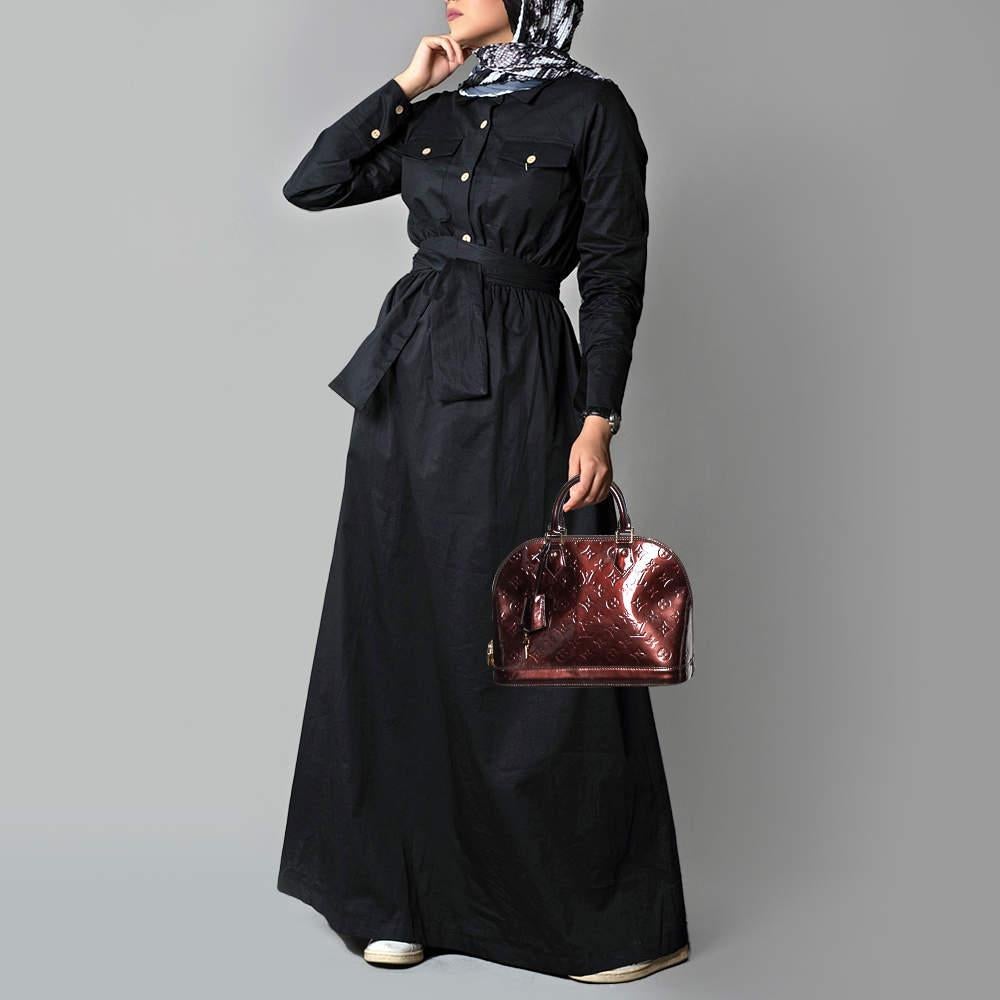 Black Louis Vuitton Amarante Monogram Vernis Alma PM Bag