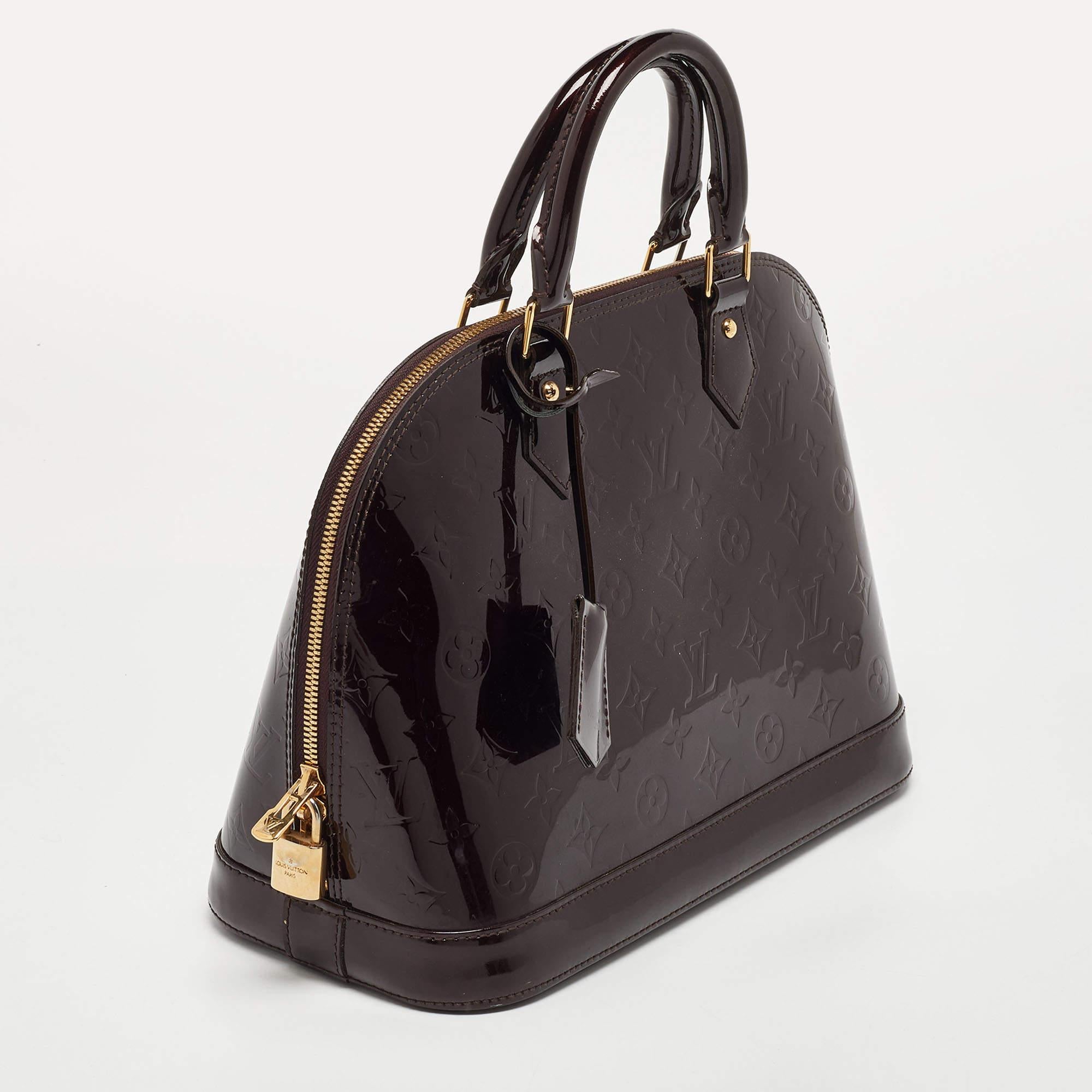 Black Louis Vuitton Amarante Monogram Vernis Alma PM Bag