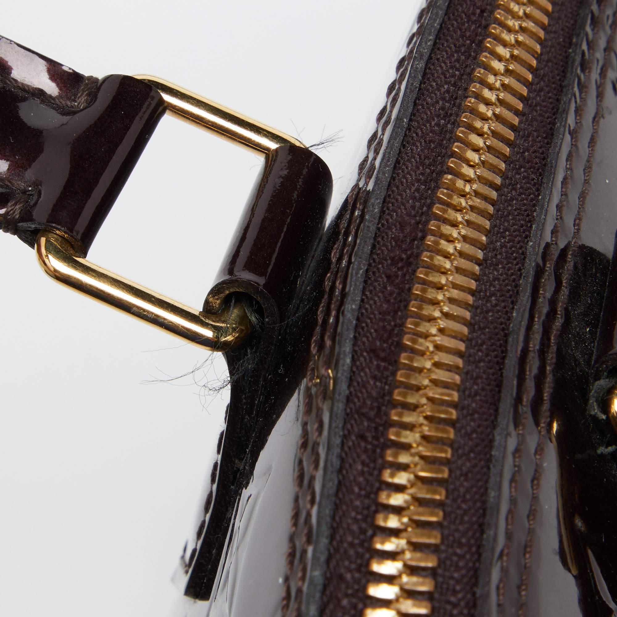 Black Louis Vuitton Amarante Monogram Vernis Alma PM Bag
