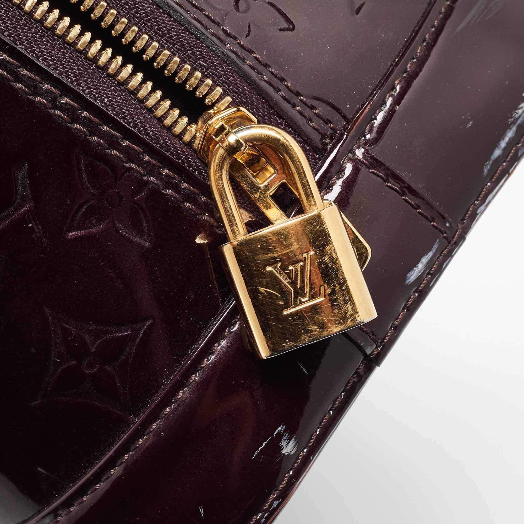 Women's Louis Vuitton Amarante Monogram Vernis Alma PM Bag