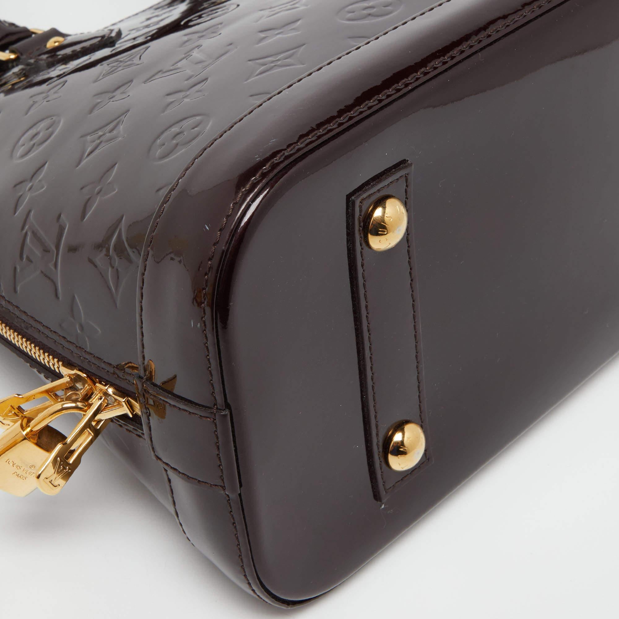 Women's Louis Vuitton Amarante Monogram Vernis Alma PM Bag
