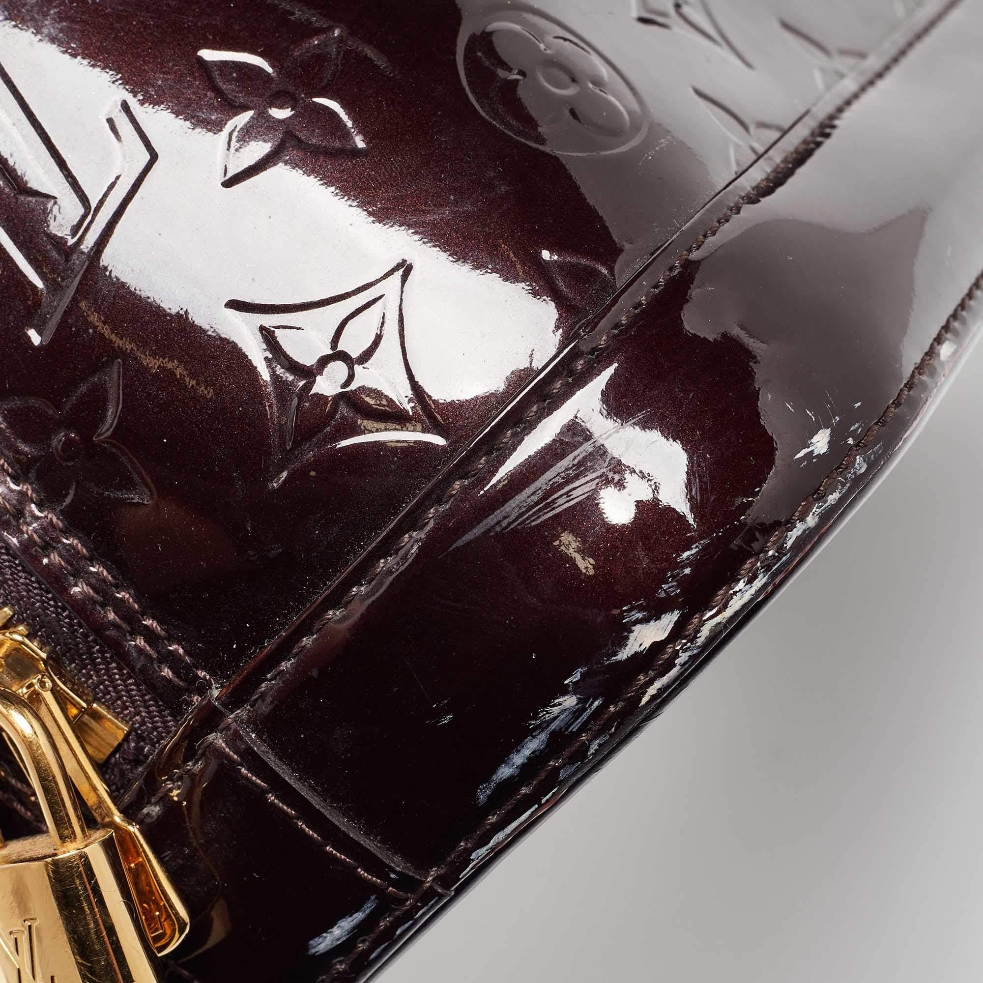 Louis Vuitton Amarante Monogram Vernis Alma PM Bag 2
