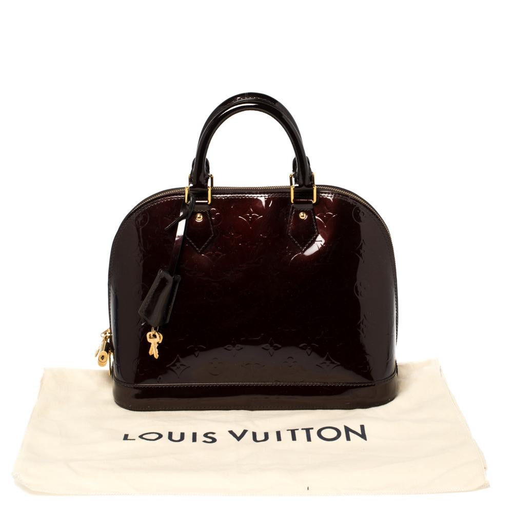 Louis Vuitton Amarante Monogram Vernis Alma PM Bag 3