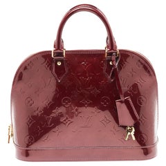 Used Louis Vuitton Amarante Monogram Vernis Alma PM Bag