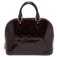 Used Louis Vuitton Amarante Monogram Vernis Alma PM Bag