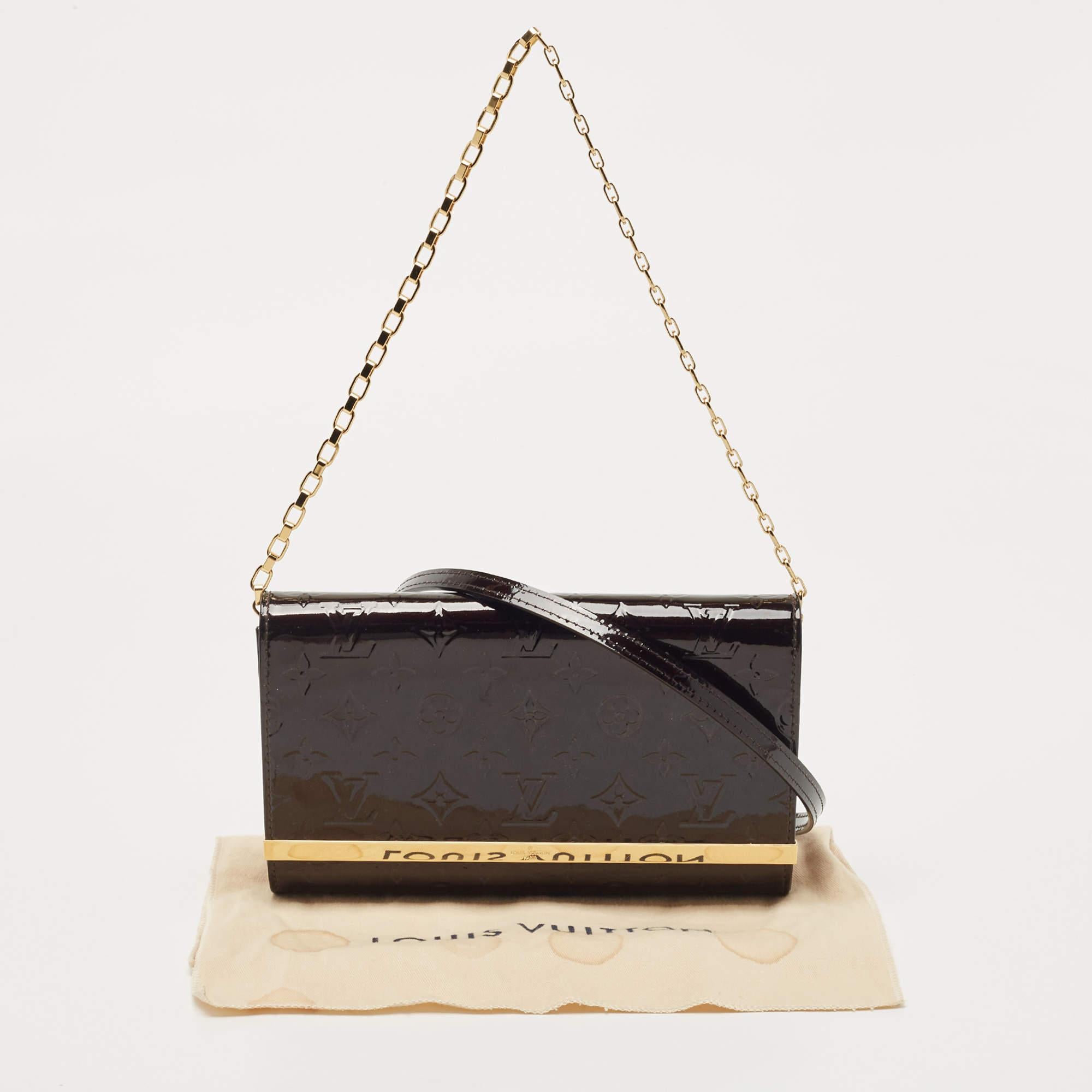 Louis Vuitton Amarante Monogram Vernis Ana Clutch Bag 8