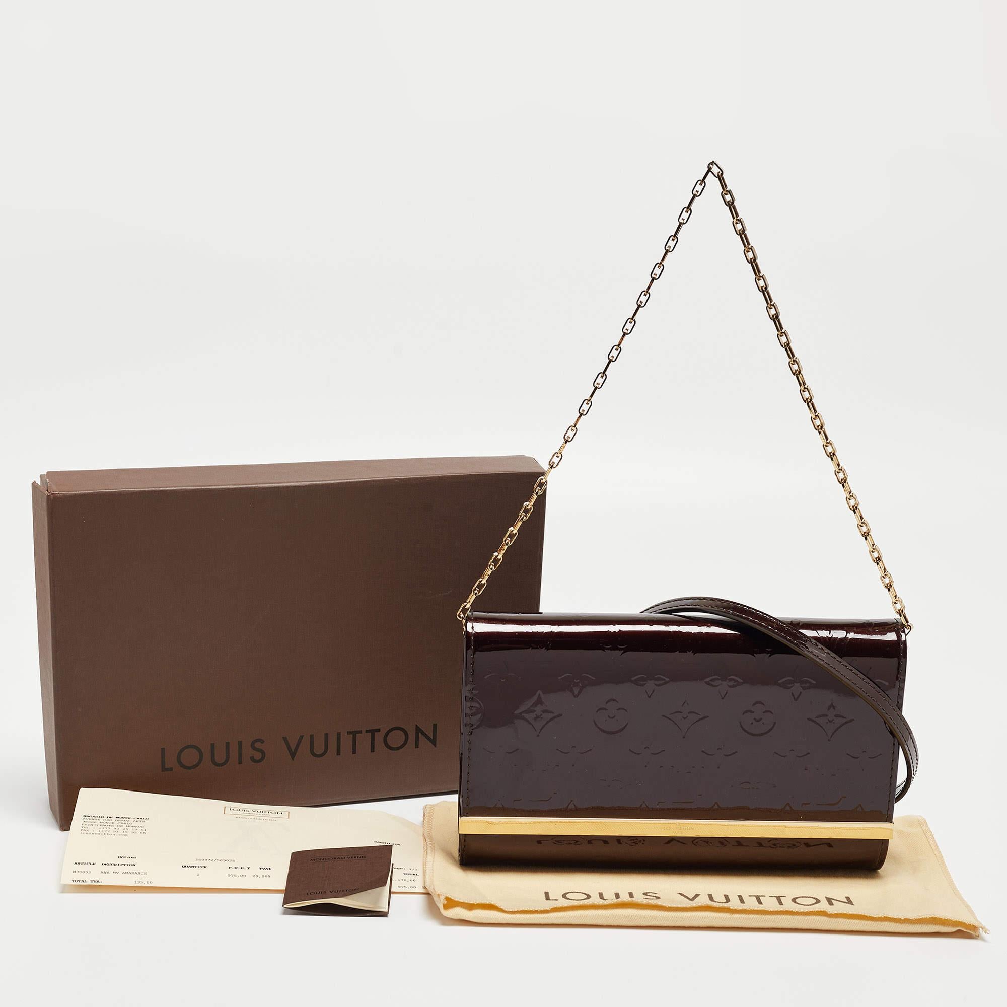 Louis Vuitton Amarante Monogram Vernis Ana Clutch Bag For Sale 14