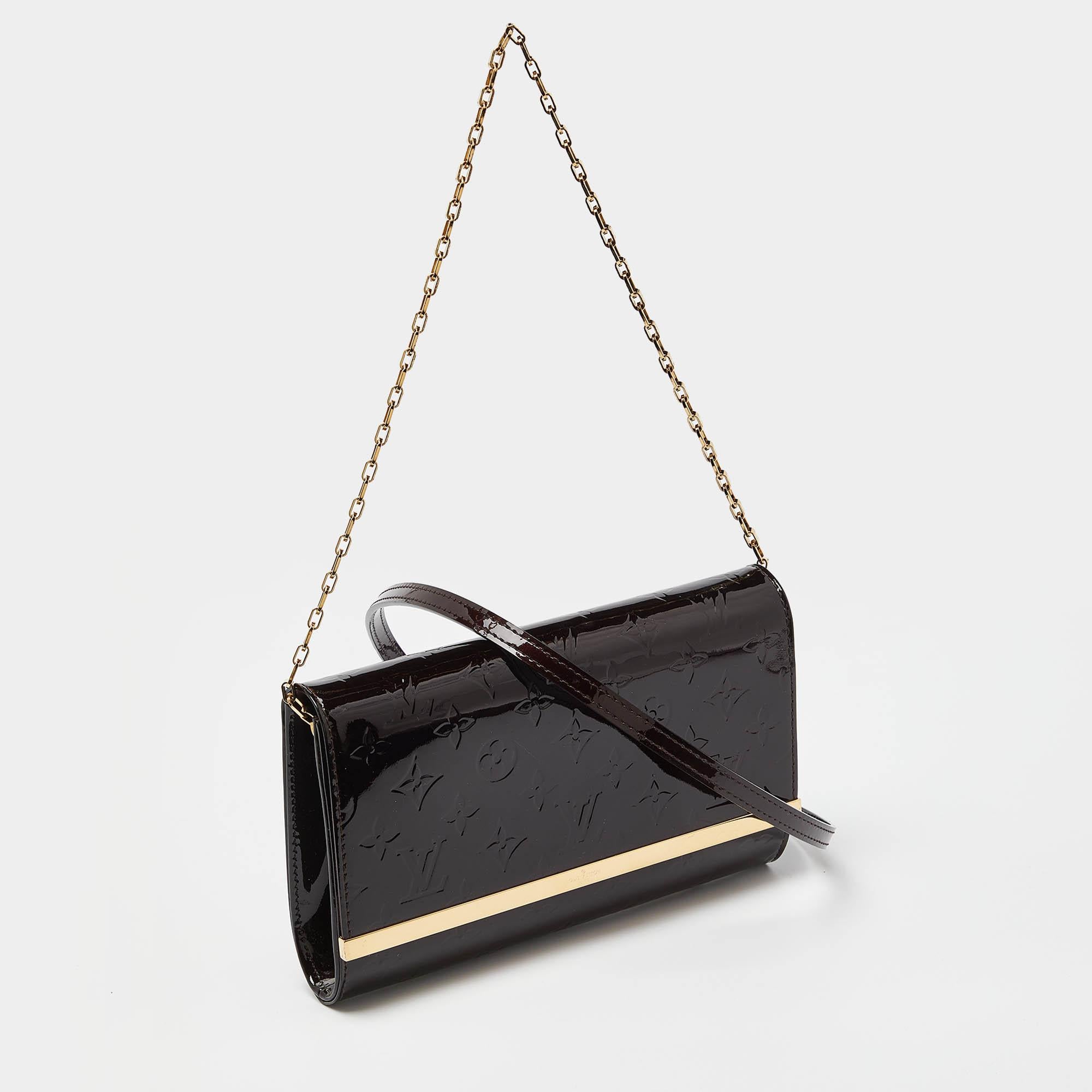 Louis Vuitton Amarante Monogrammierte Vernis Ana Clutch Tasche (Schwarz)