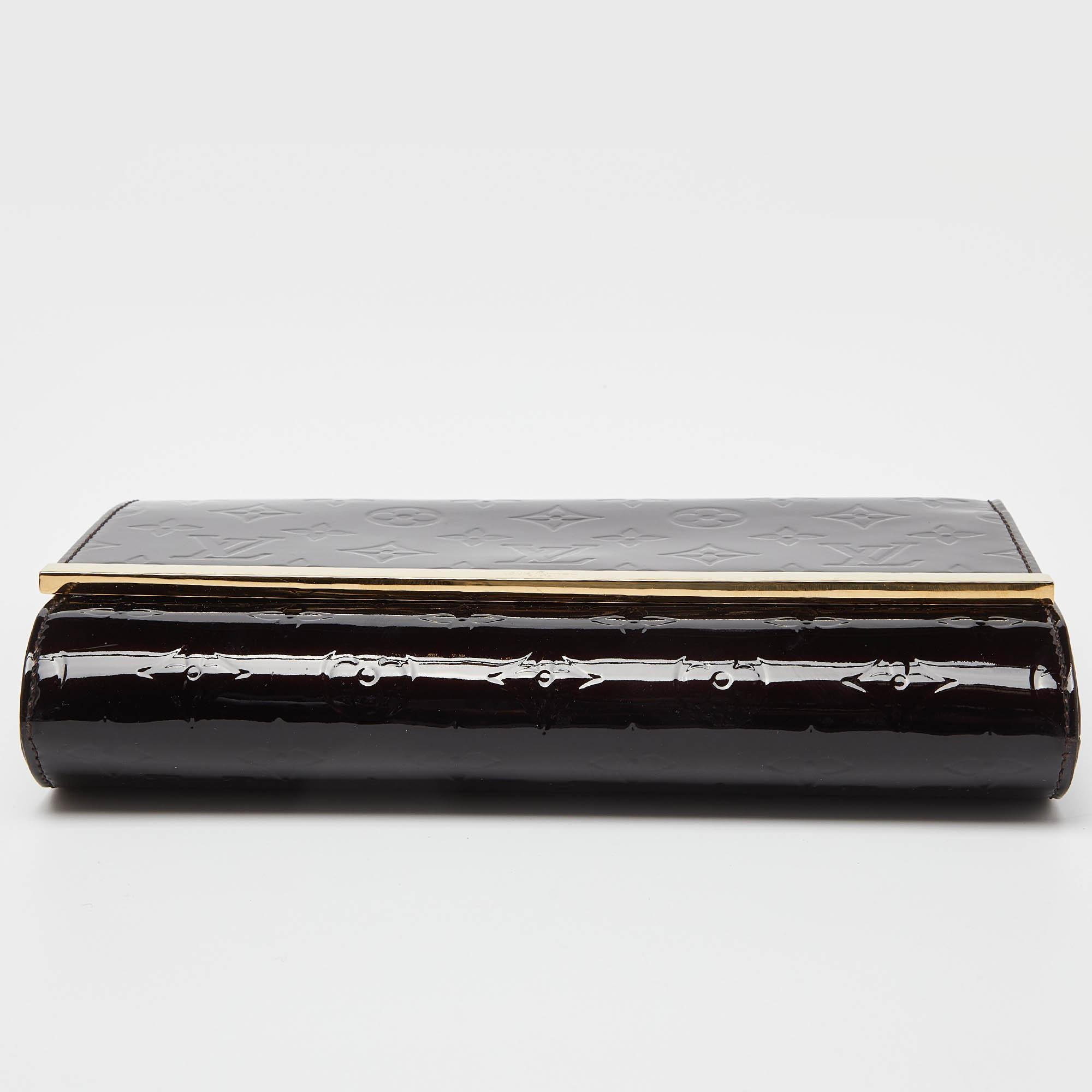 Louis Vuitton Amarante Monogrammierte Vernis Ana Clutch Tasche 1