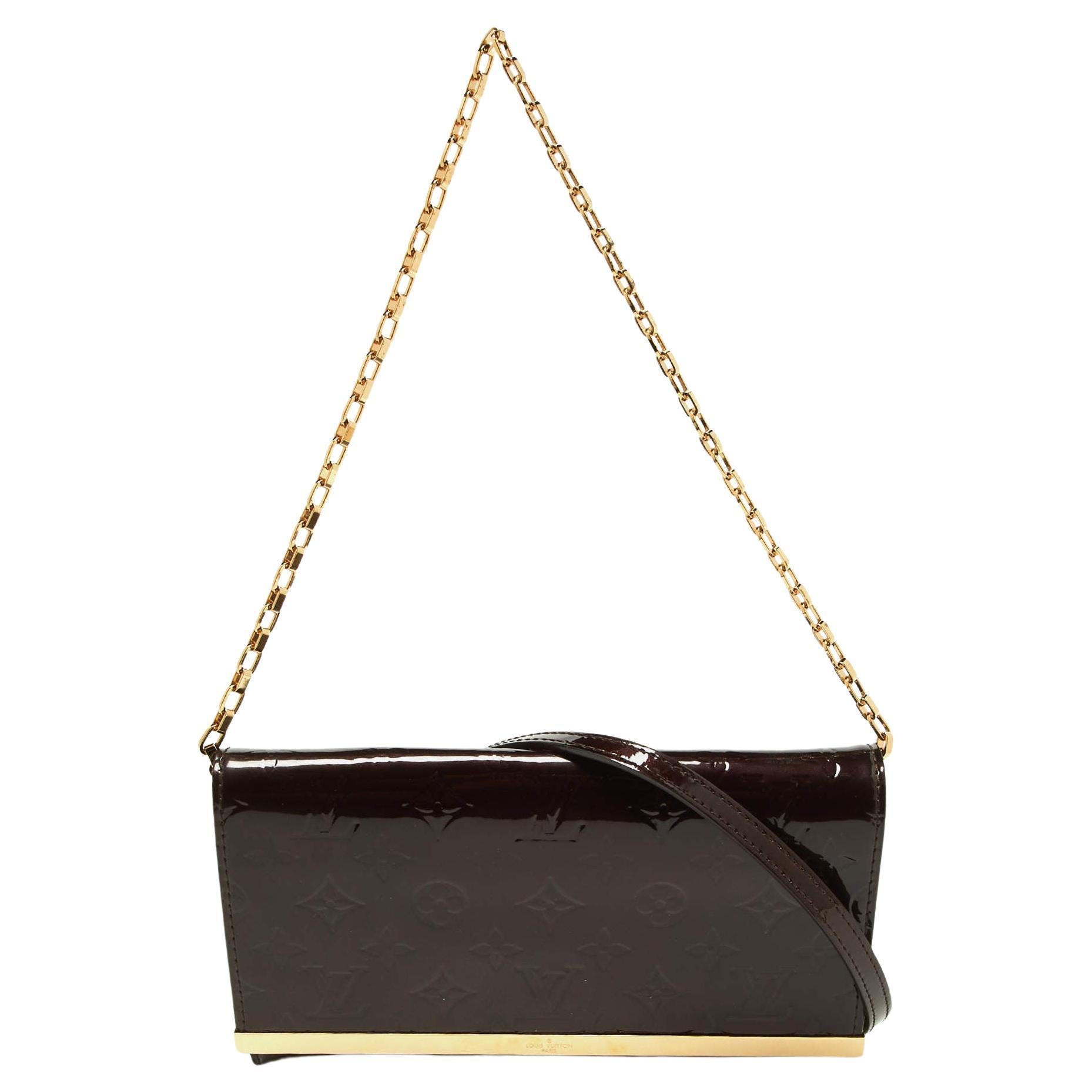 Louis Vuitton Amarante Monogram Vernis Ana Clutch Bag For Sale