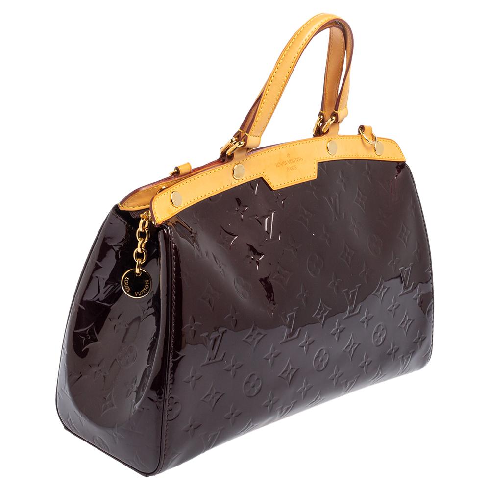 Black Louis Vuitton Amarante Monogram Vernis and Leather Brea MM Bag