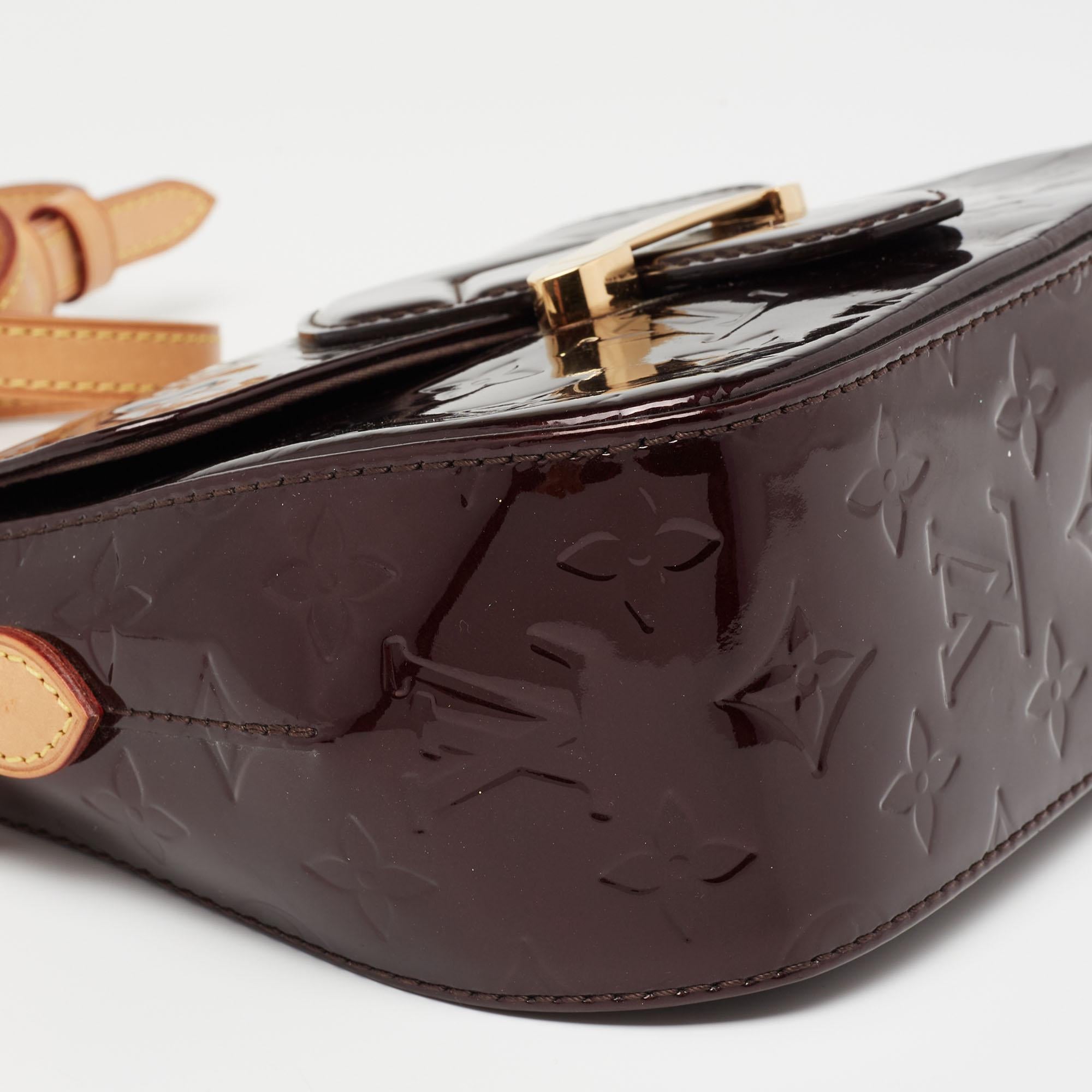 Louis Vuitton Amarante Monogram Vernis Bellflower PM Bag 2