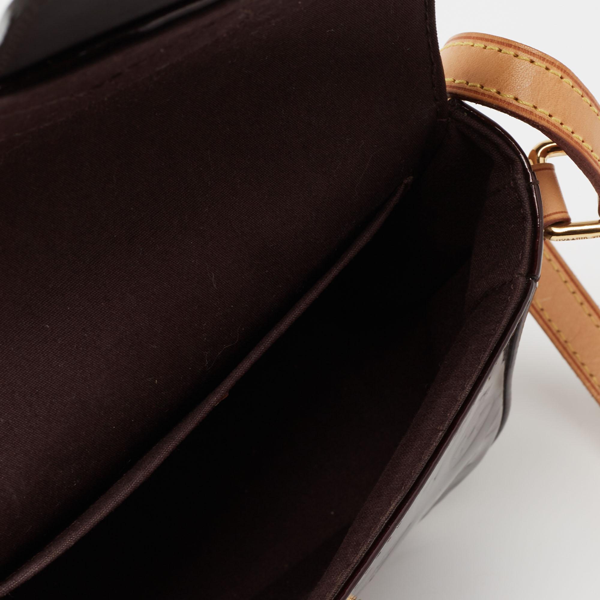 Louis Vuitton Amarante Monogram Vernis Bellflower PM Bag 4