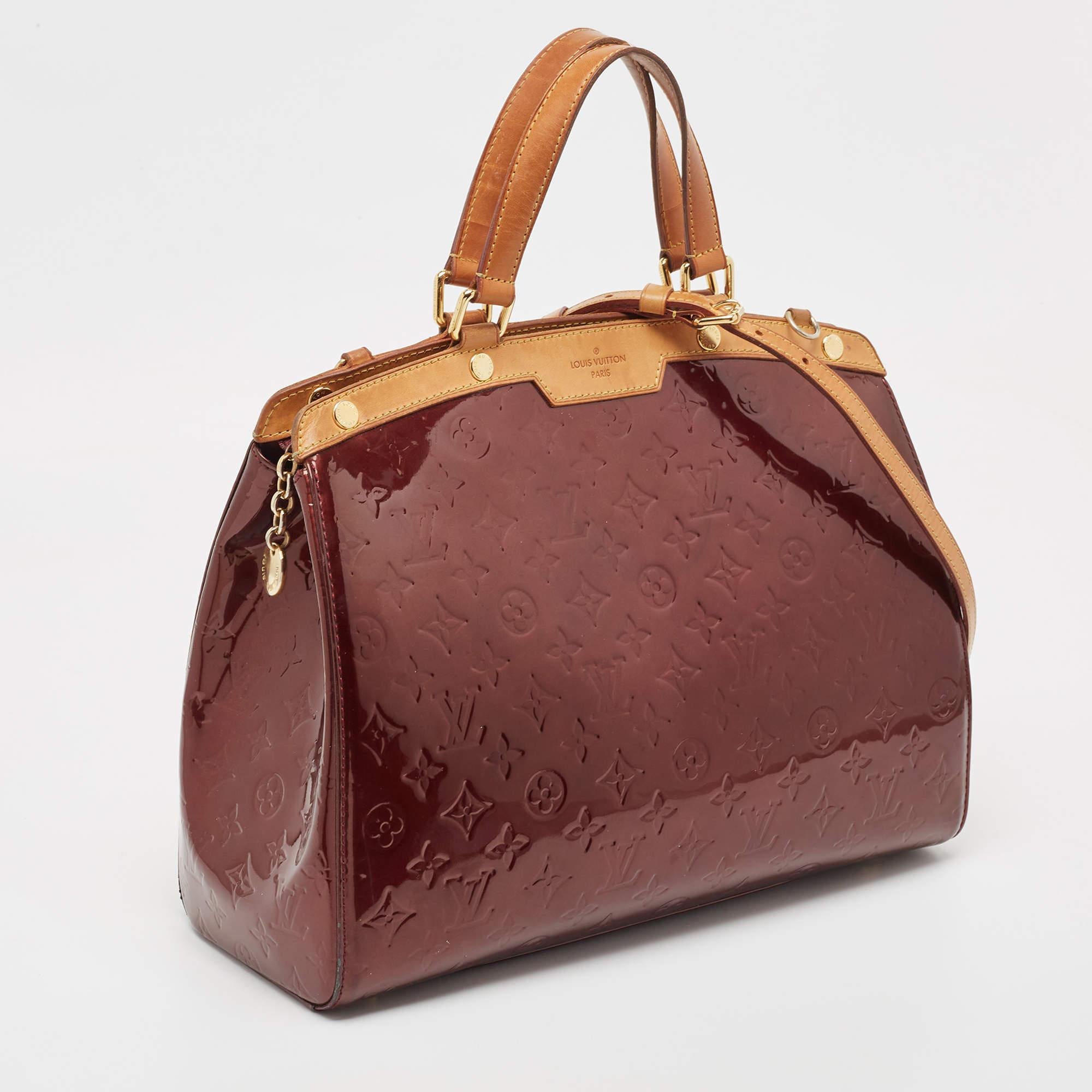 Louis Vuitton Amarante Monogram Vernis Brea GM Bag For Sale 12