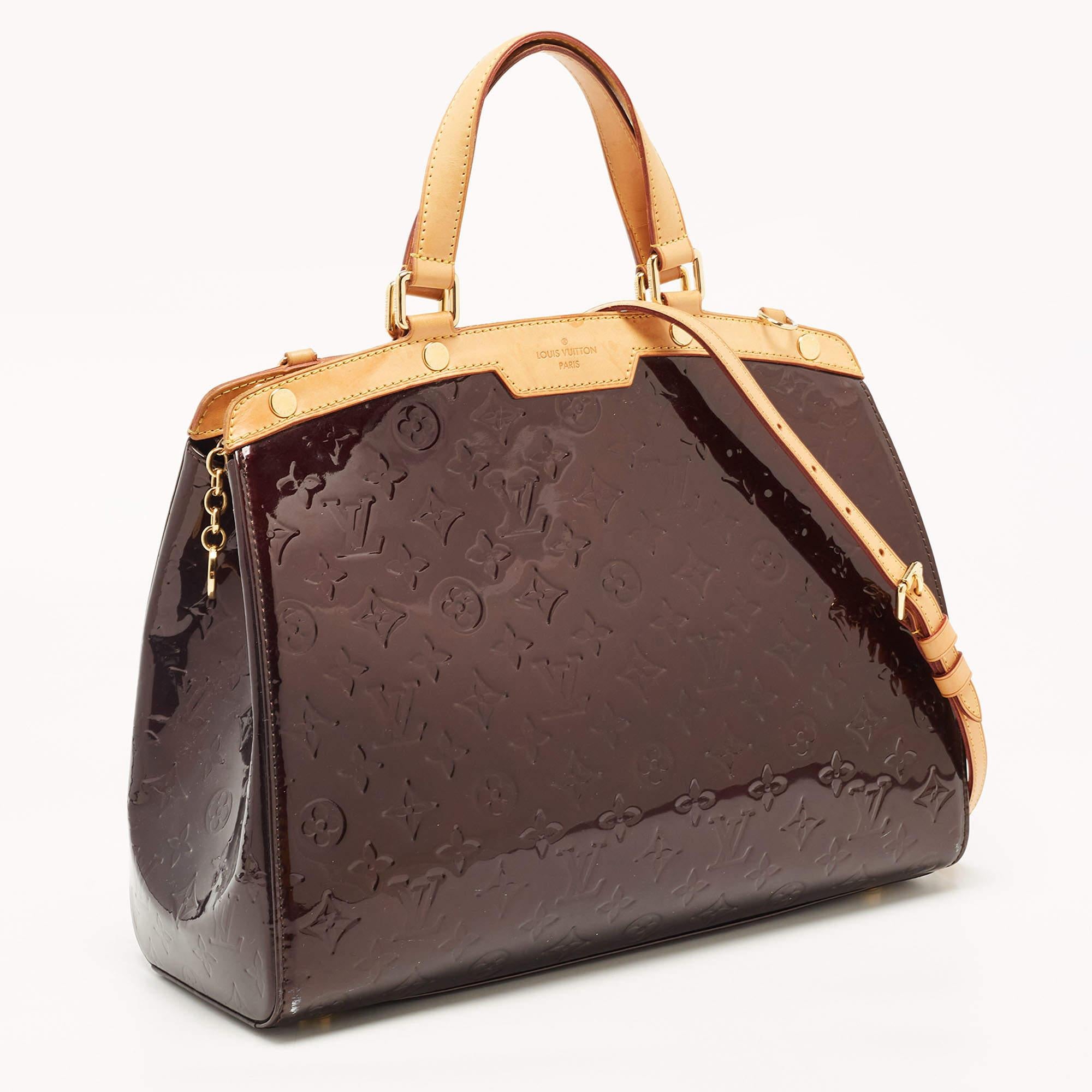 Black Louis Vuitton Amarante Monogram Vernis Brea GM Bag For Sale
