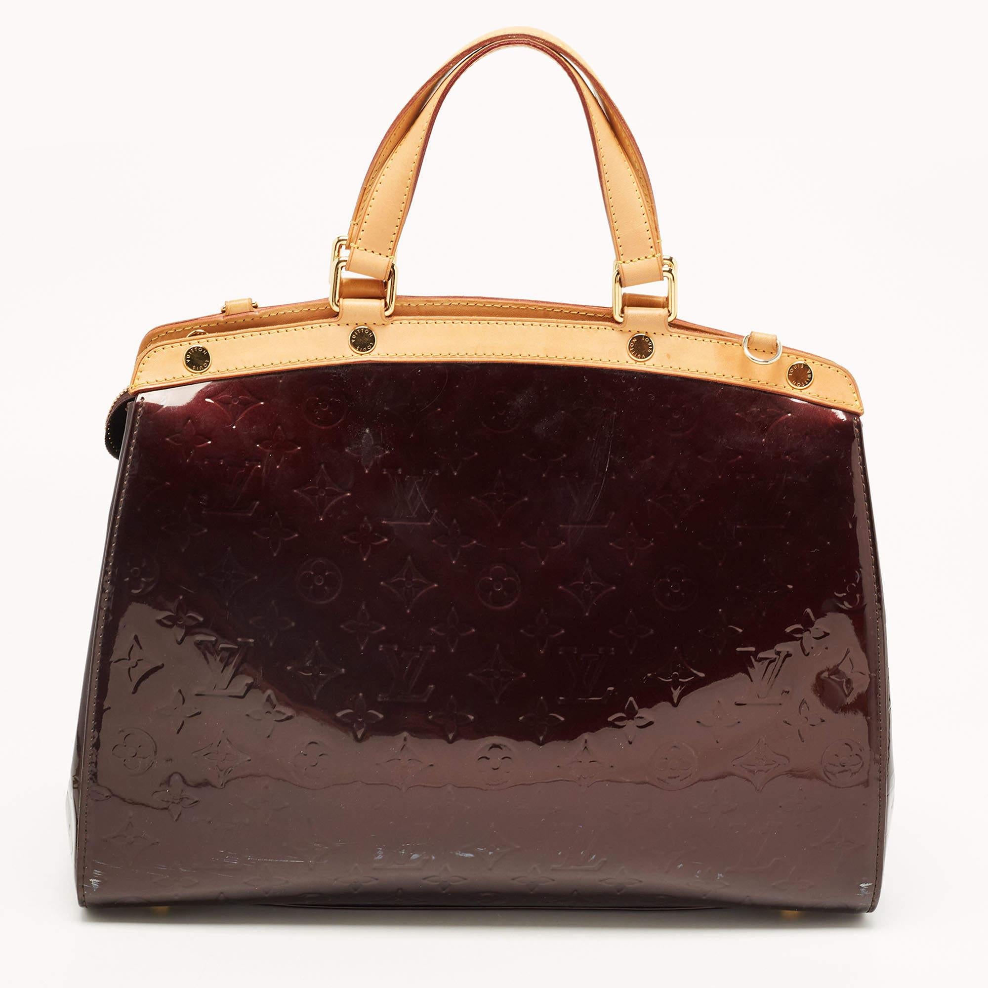 Louis Vuitton Amarante Monogram Vernis Brea GM Bag For Sale 1