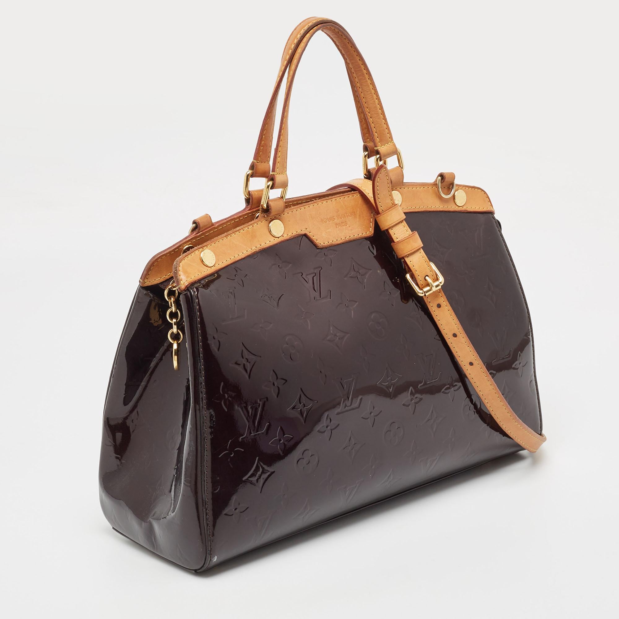 Louis Vuitton Amarante Monogram Vernis Brea MM Bag For Sale 9