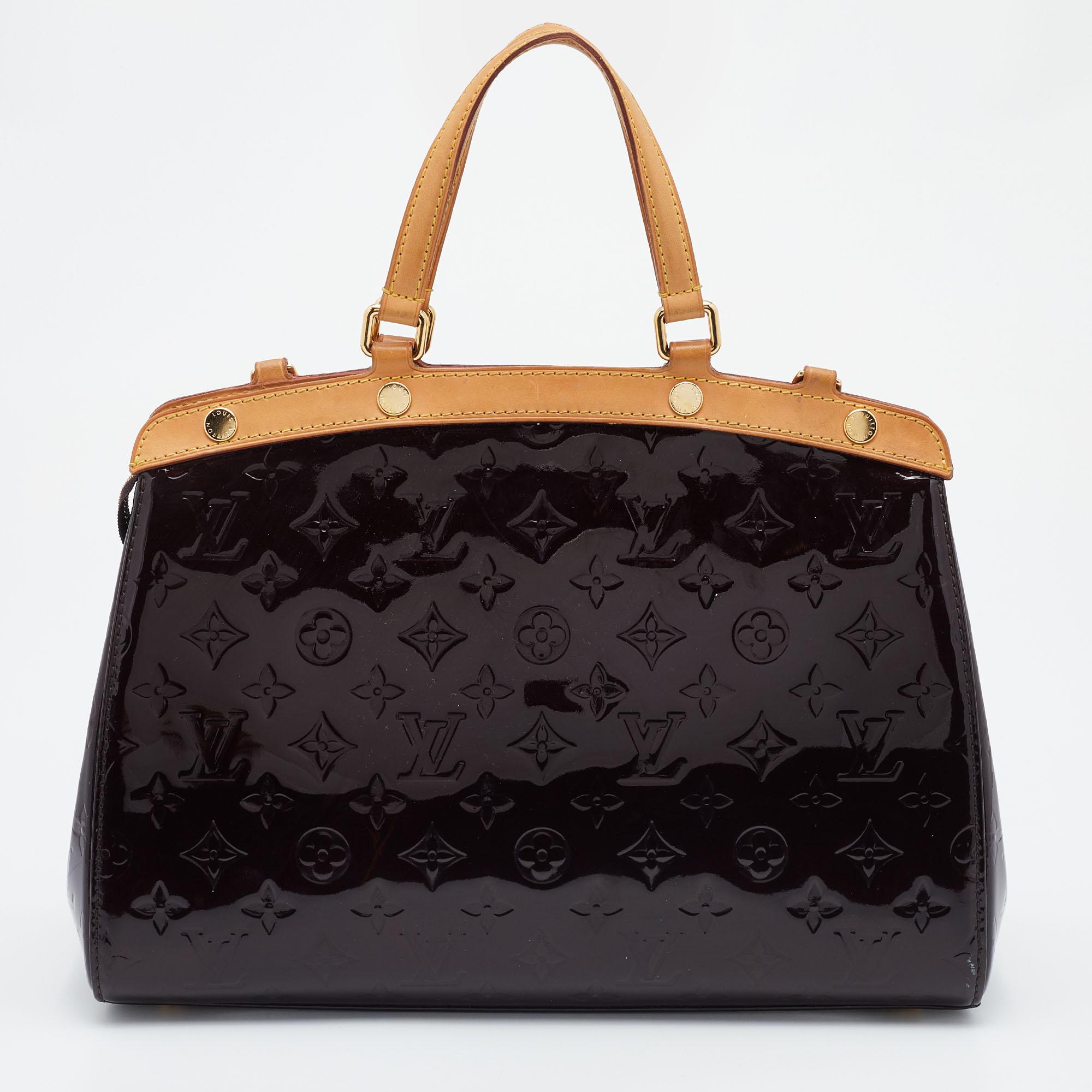 Black Louis Vuitton Amarante Monogram Vernis Brea MM Bag