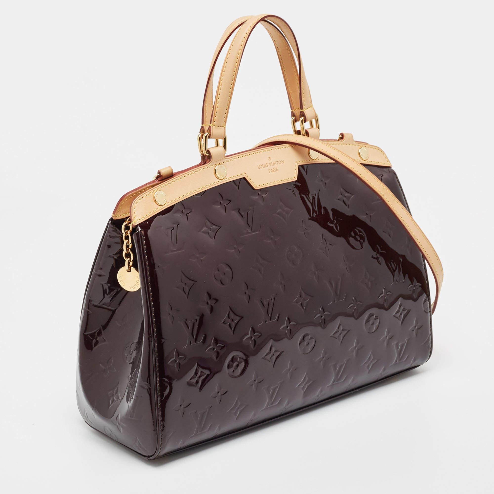 Black Louis Vuitton Amarante Monogram Vernis Brea MM Bag