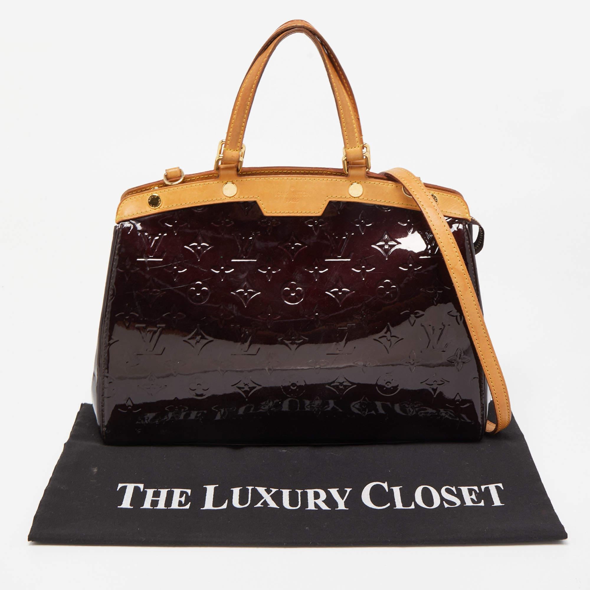 Women's Louis Vuitton Amarante Monogram Vernis Brea MM Bag