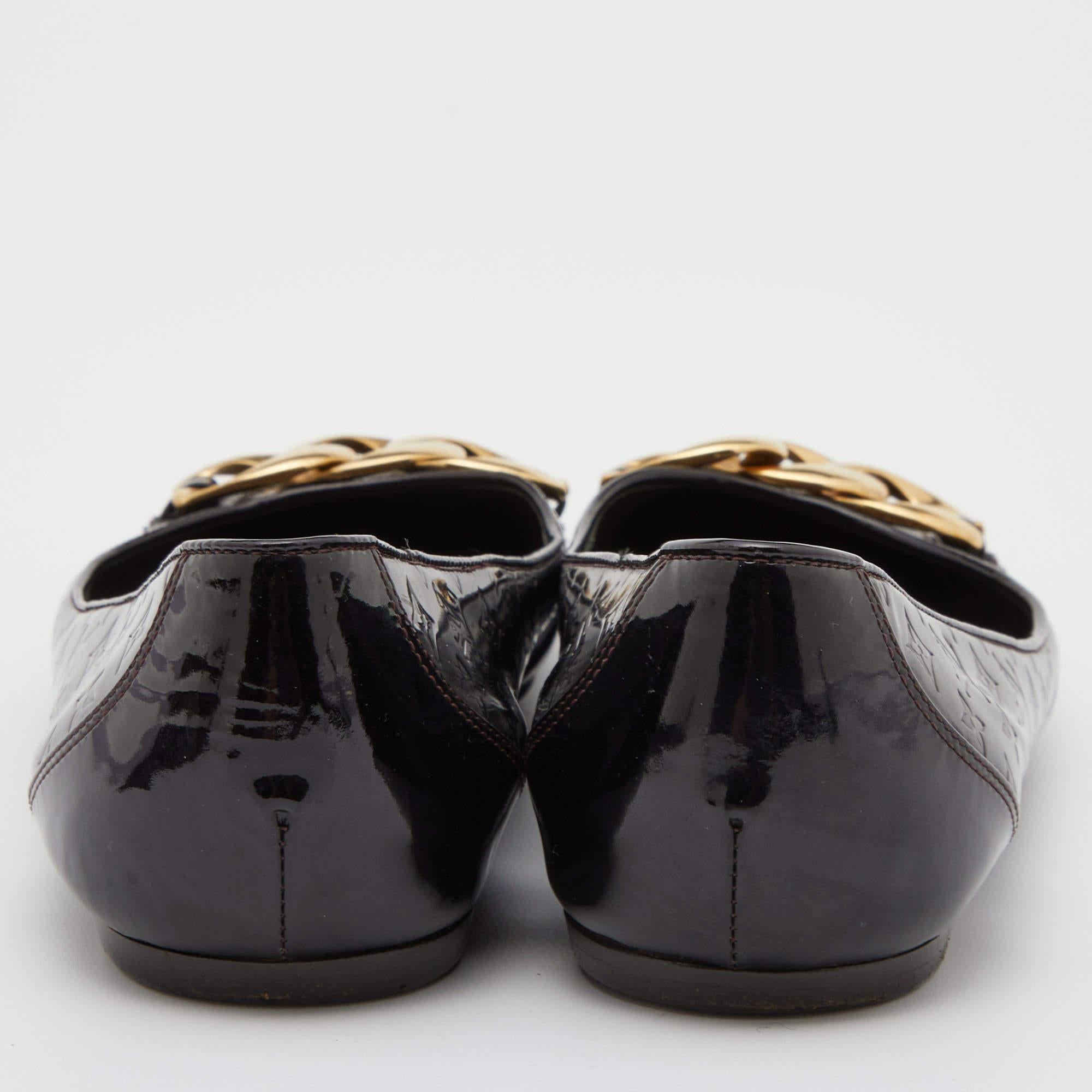 Louis Vuitton Amarante Monogram Vernis Claudia Ballet Flats Size 38 For Sale 3