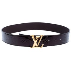 Louis Vuitton Amarante Monogram Vernis Initials Belt 90CM