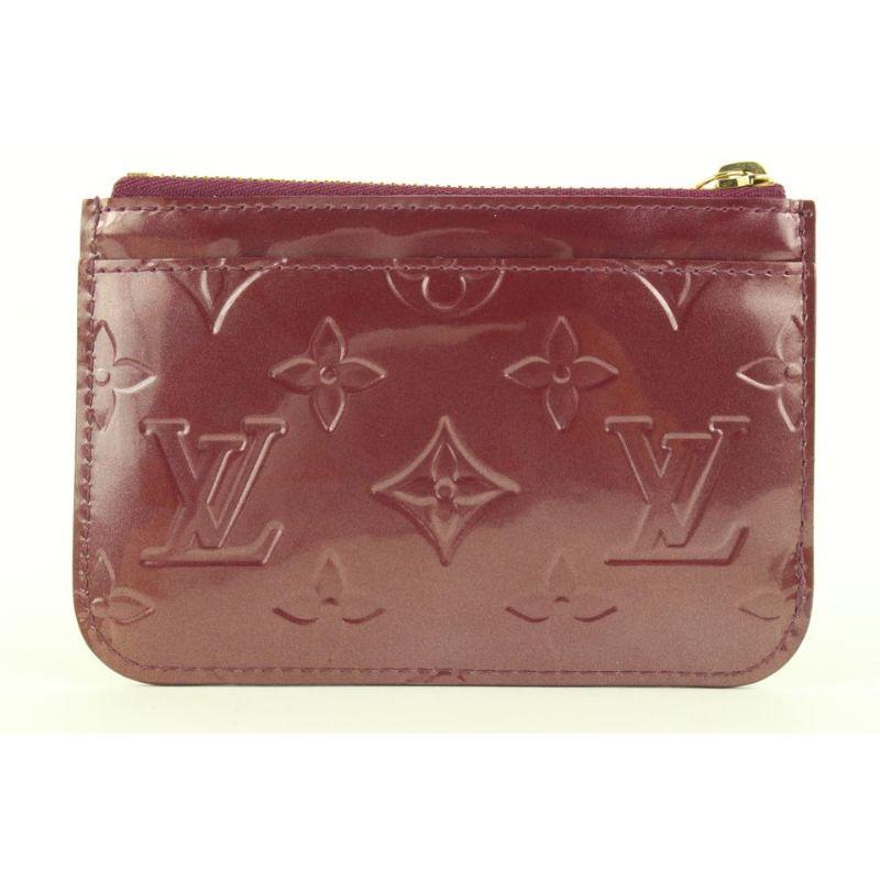 Louis Vuitton Amarante Monogram Vernis Key Pouch NM Pochette Cles Keychain In Good Condition For Sale In Dix hills, NY