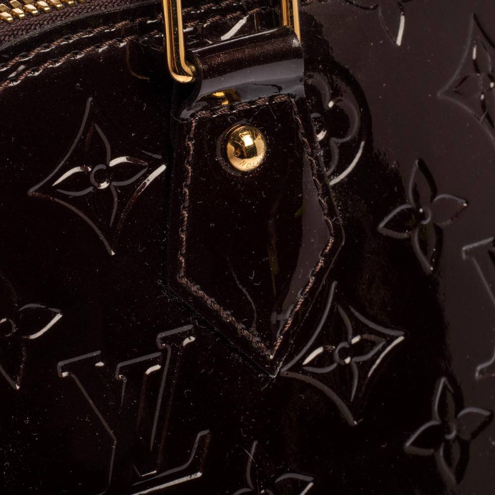 Louis Vuitton Amarante Monogram Vernis Leather Alma PM Bag 9
