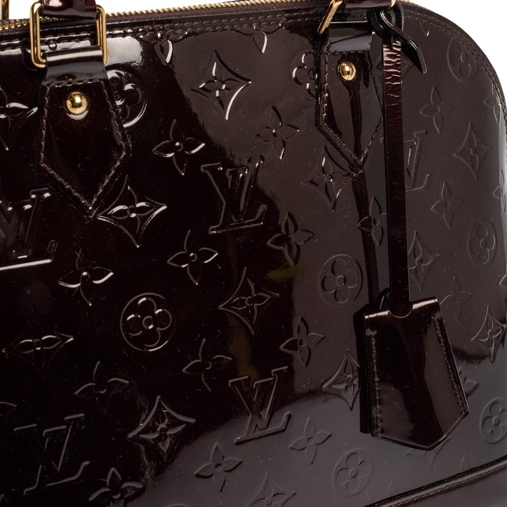 Louis Vuitton Amarante Monogram Vernis Leather Alma PM Bag 10