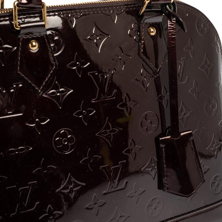 Louis Vuitton Amarante Monogram Vernis Leather Alma PM Bag at 1stDibs