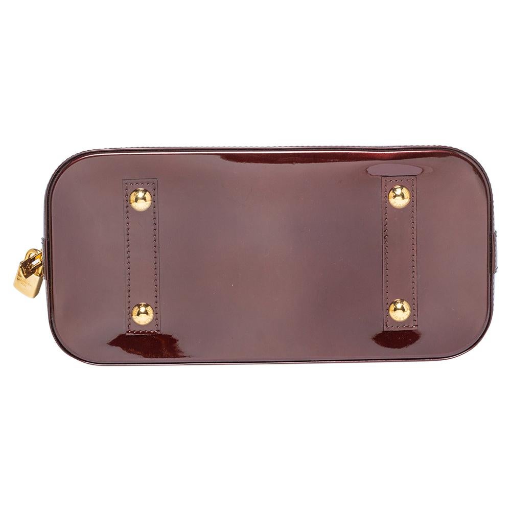 Women's Louis Vuitton Amarante Monogram Vernis Leather Alma PM Bag