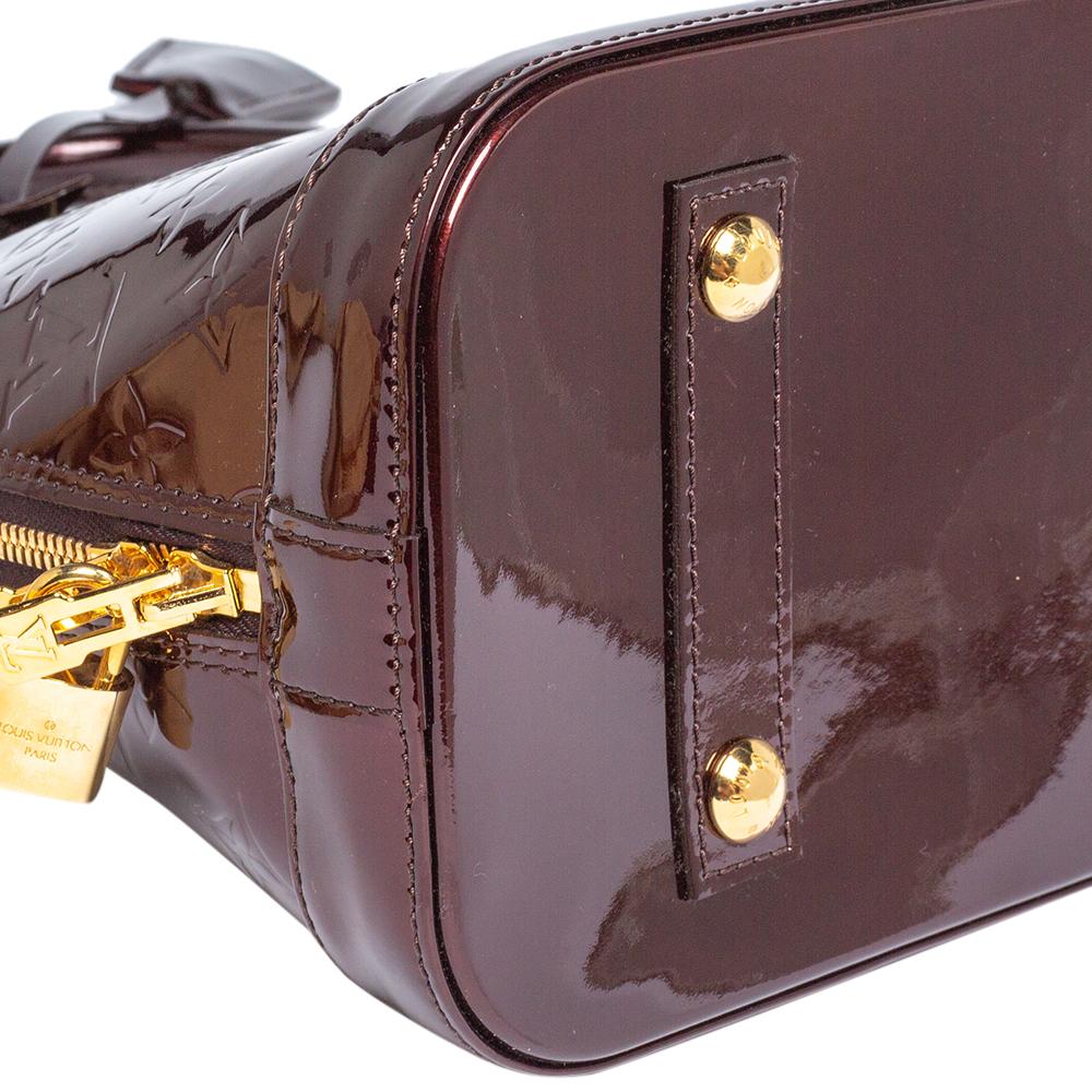 Louis Vuitton Amarante Monogram Vernis Leather Alma PM Bag 4