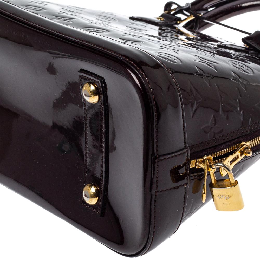 Louis Vuitton Amarante Monogram Vernis Leather Alma PM Bag 4