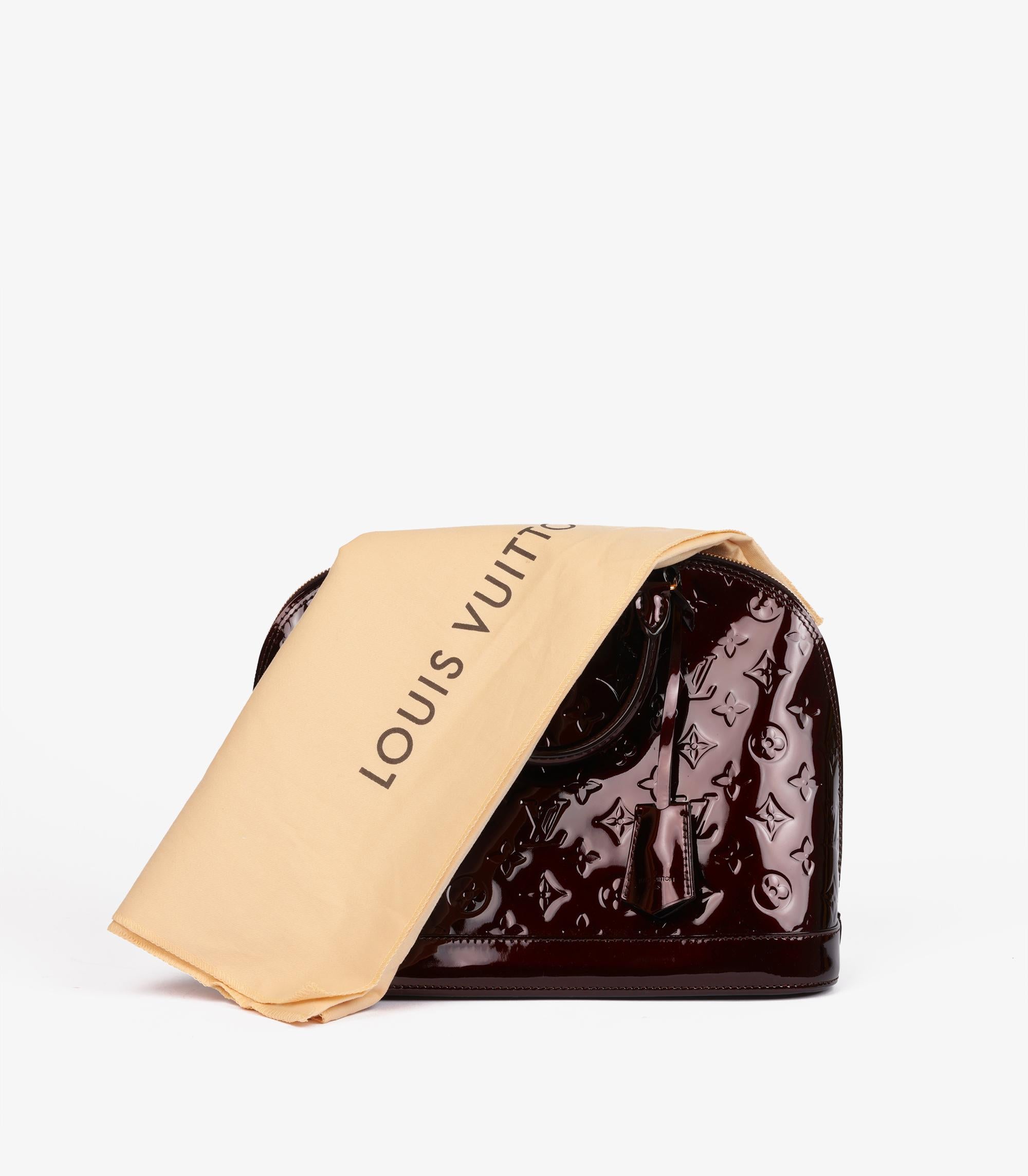 Louis Vuitton Amarante Monogram Vernis Leather Alma PM For Sale 5