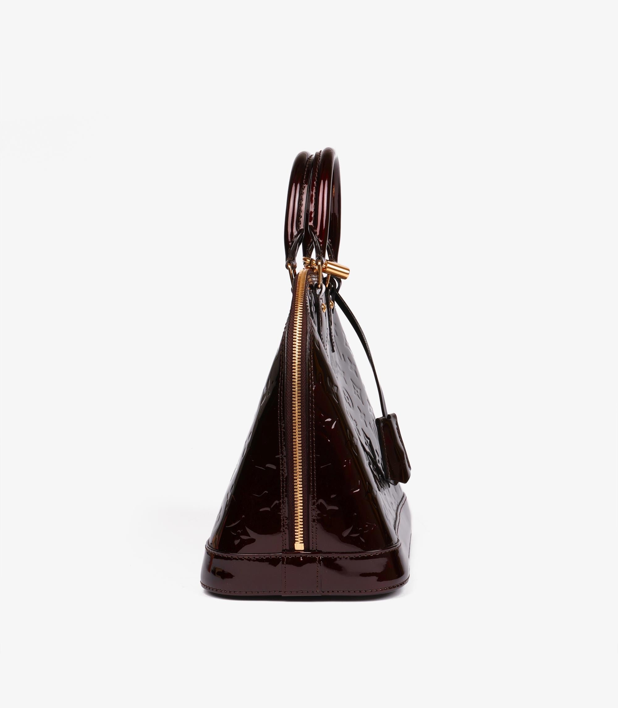 Louis Vuitton Amarante Monogram Vernis Leather Alma PM In Excellent Condition For Sale In Bishop's Stortford, Hertfordshire