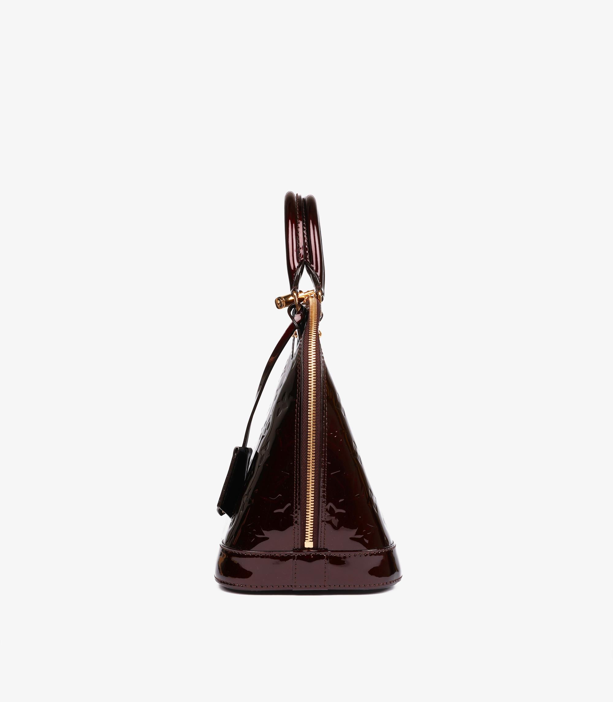 Louis Vuitton Amarante Monogram Vernis Leather Alma PM For Sale 1